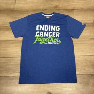 NWT Homage Ending Cancer Together Pelotonia Size Large Blue Short Sleeve